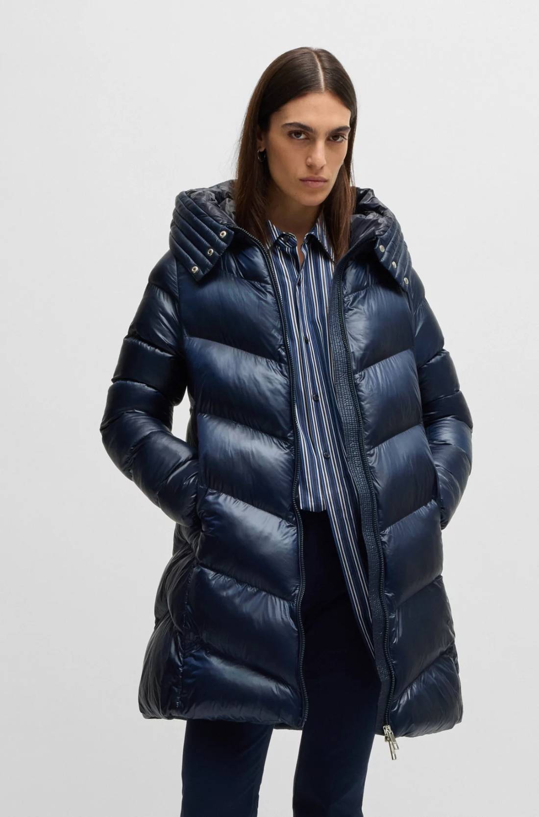 BOSS PETRANA3 Parka Femme matelassée et déperlante avec finitions lisses pour Femme