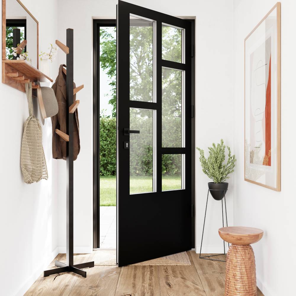 Porte d'entrée FORTIA KRIBI en acier 96 x h.218 cm poussant gauche