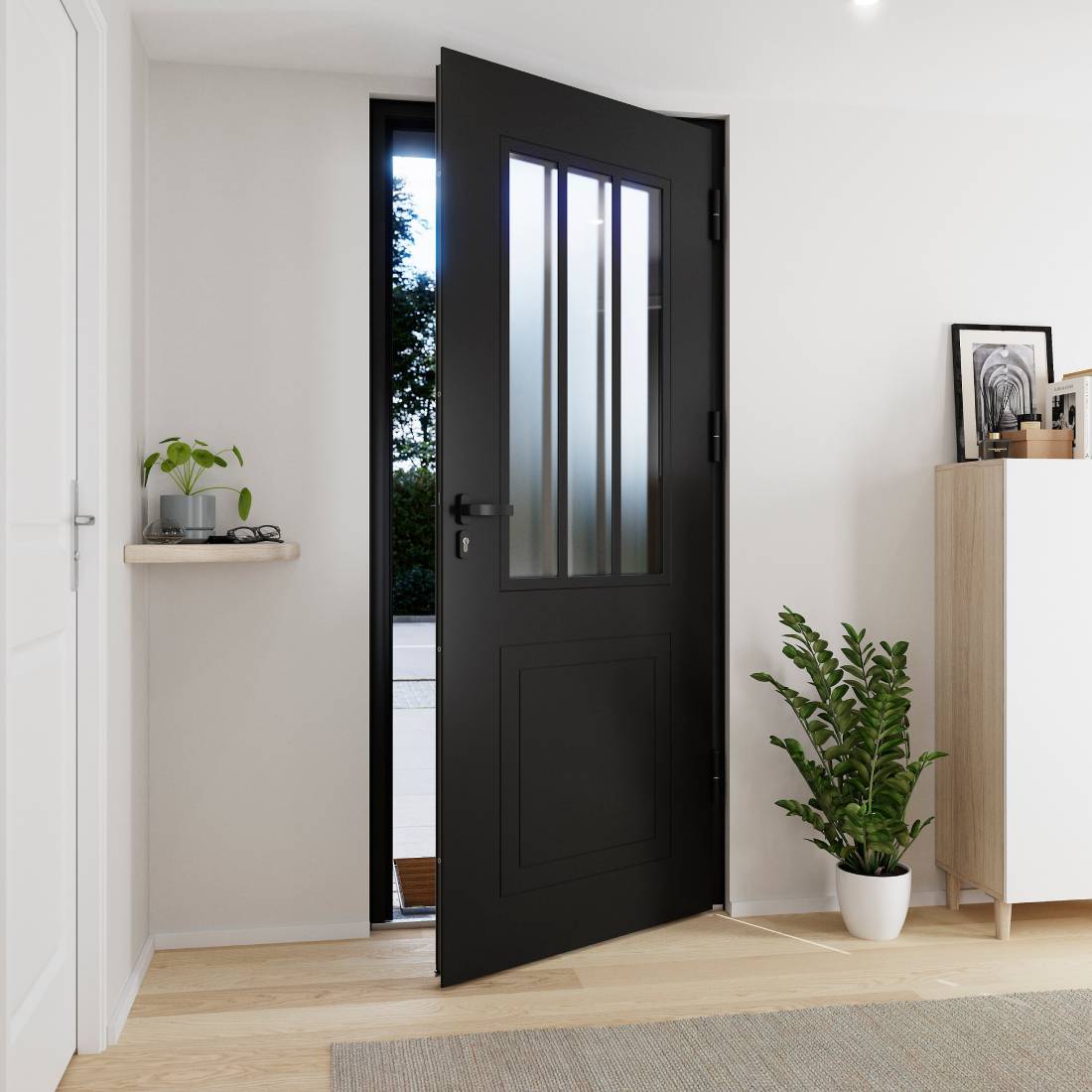 Porte d'entrée FORTIA acier KRIBI 96 x h.218 cm poussant gauche