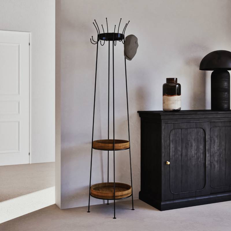 Porte-manteau ADANN en métal noir et manguier - Maisons du Monde