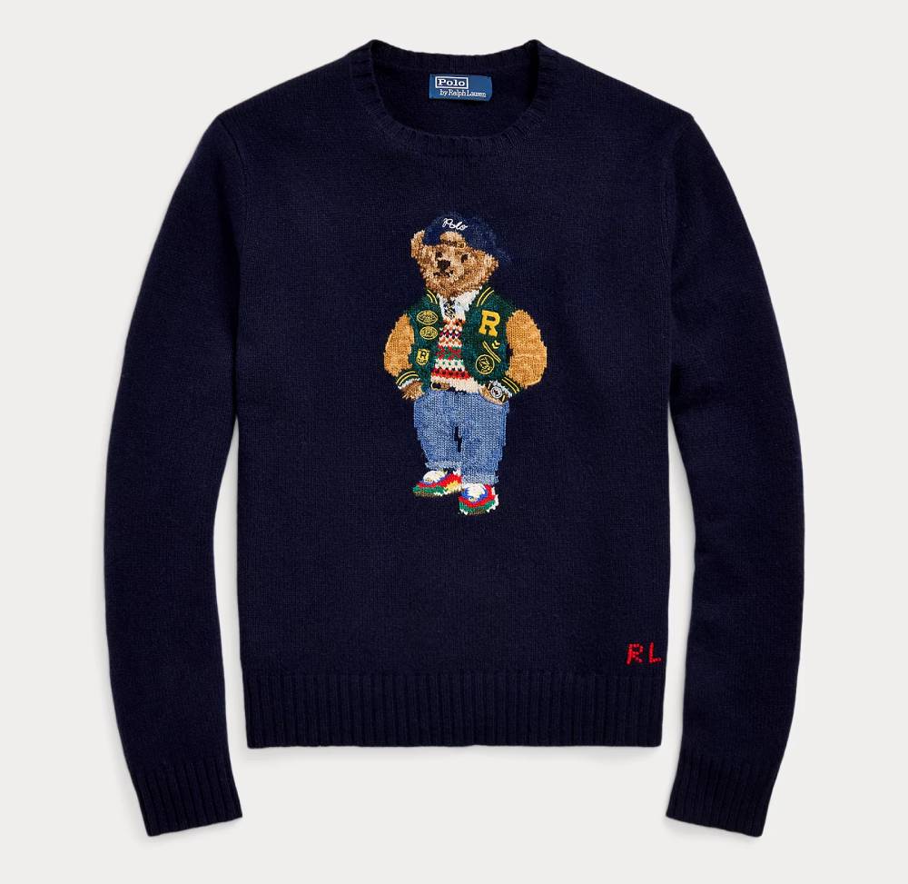 Polo Ralph Lauren Pull Polo Bear en laine et cachemire Ourson marine