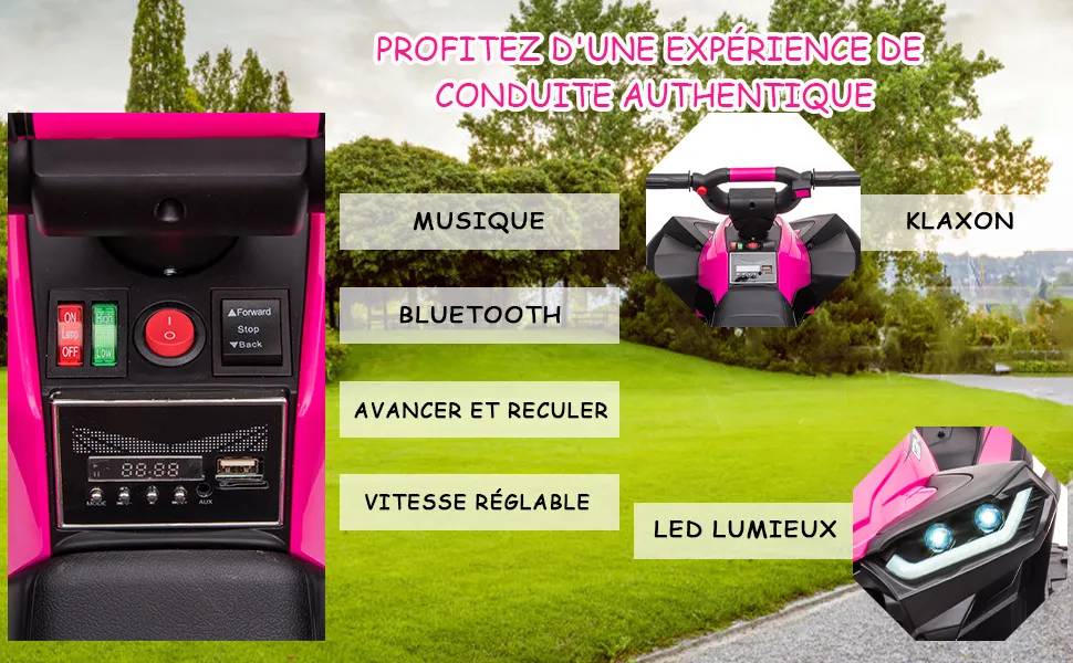 Quad Electrique BALOVEBY pour Enfants 12V de 3-8 Ans