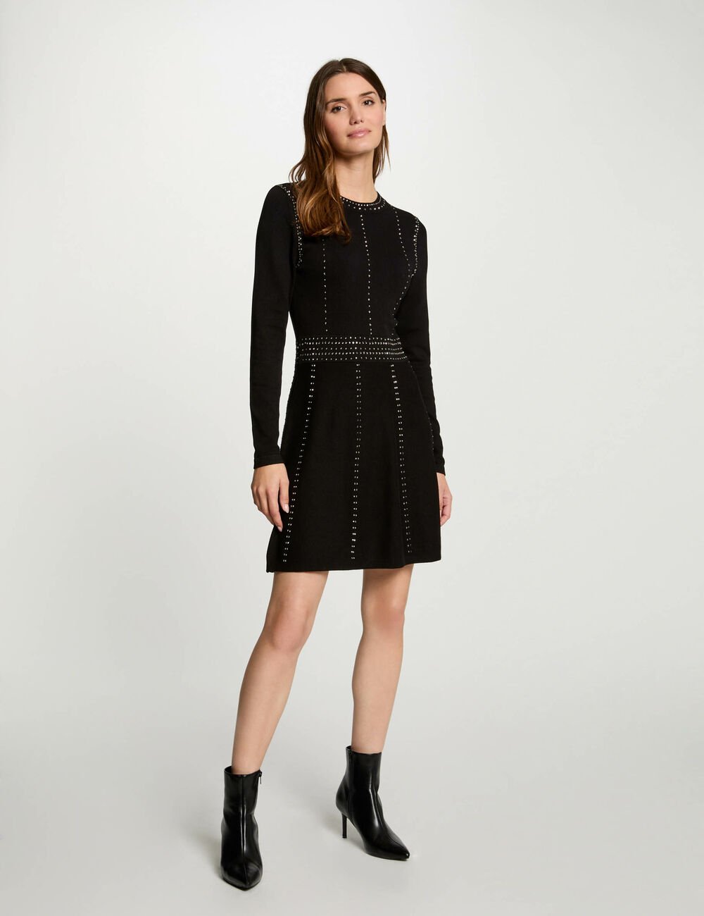 Robe tricot courte ajustée RMCLOU Morgan noir