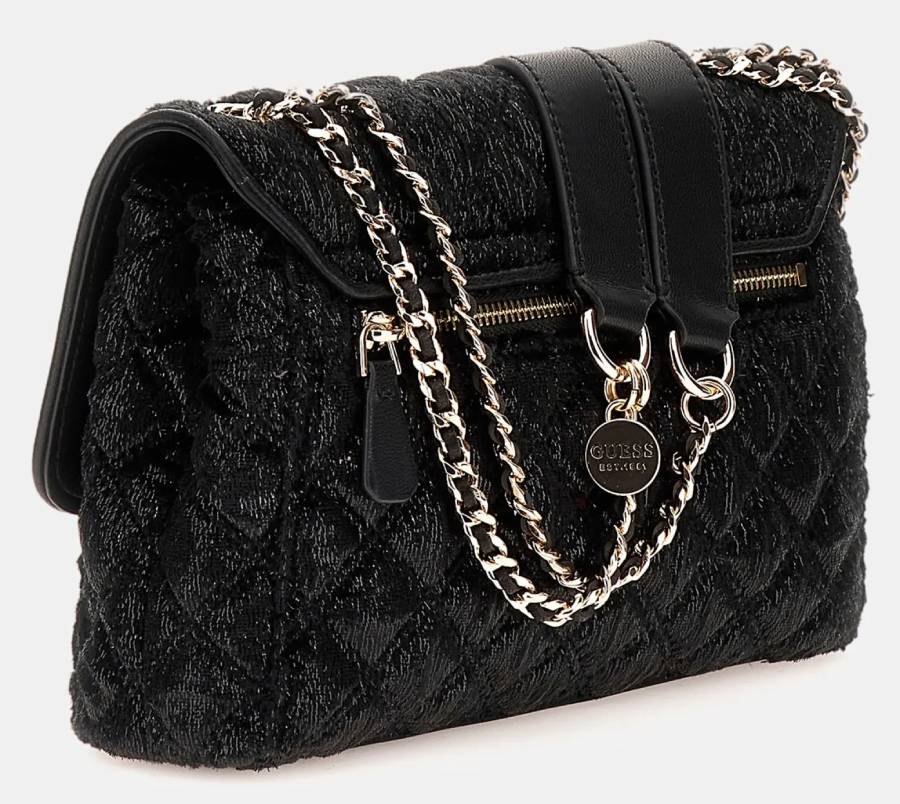 Sac à bandoulière GIULLY Guess chenille Noir