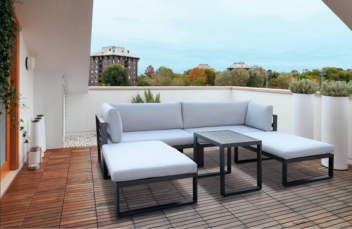 Salon de jardin NINA en aluminium Anthracite pas cher de chez Habitat et Jardin : Le Mobilier Idéal pour Votre Extérieur