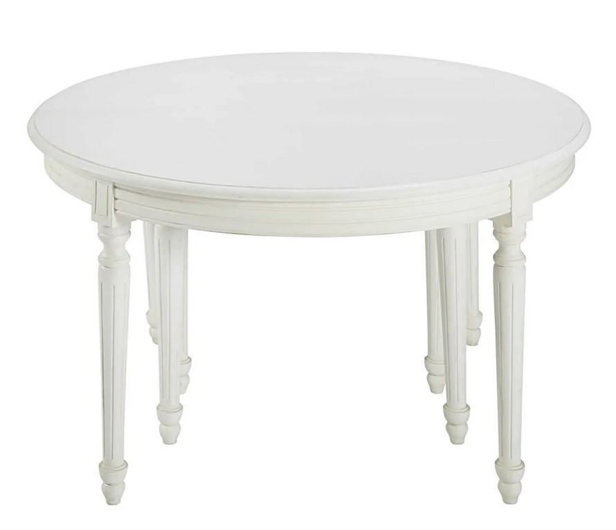 Table à manger ronde extensible LOUIS 4 à 14 personnes en bouleau blanc de Maisons du Monde