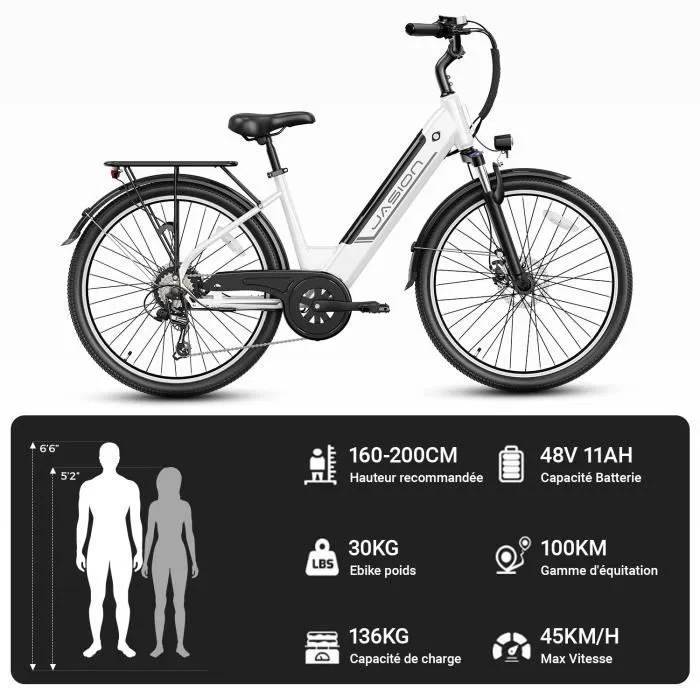 Vélo électrique JASION Roamer ST 45km/h Max Autonomie 45-100 km