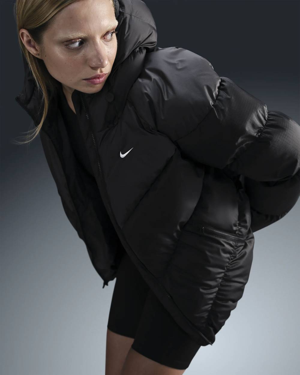 Nike Sportswear Windpuffer Veste ample Storm-FIT Noir/Blanc - Veste Femme Nike