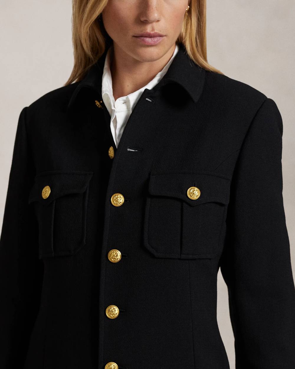 Polo Ralph Lauren Veste boutonnée en laine Polo Black