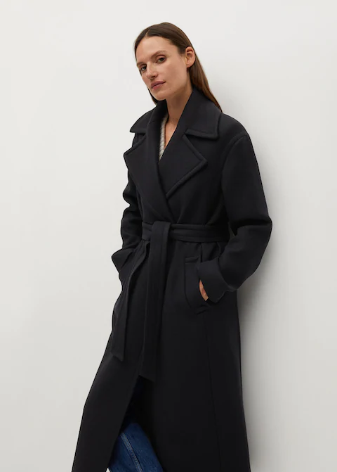 manteau femme avec ceinture en laine