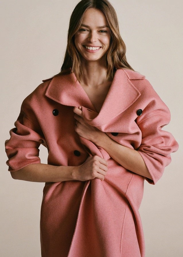 manteau rose femme laine