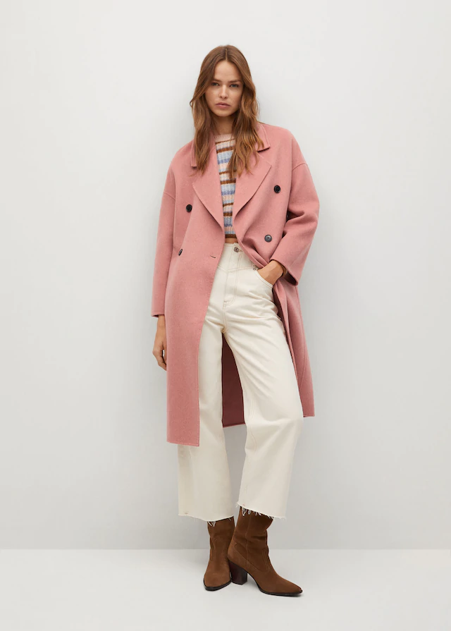manteau rose mango