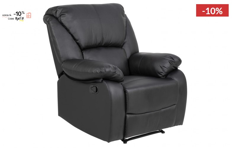 Fauteuil relax inclinable JANICE Noir