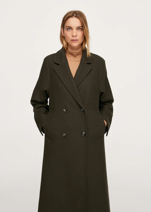 manteau long boutonné femme