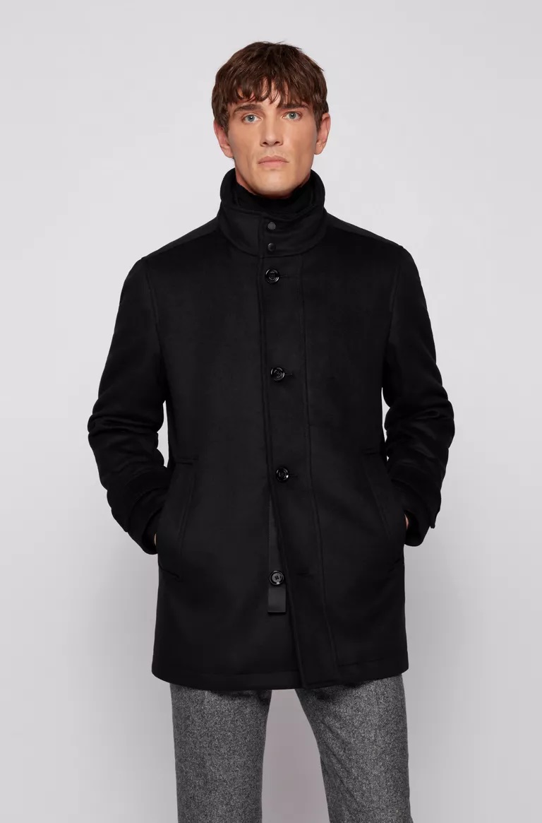 manteau hugo boss noir