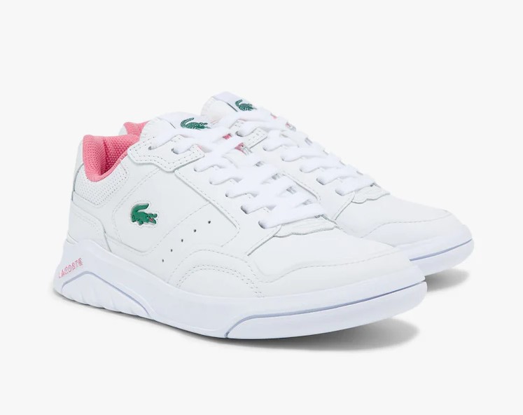 Sneakers Game Advance Luxe Lacoste en cuir et en matière synthétique Blanc/Rose