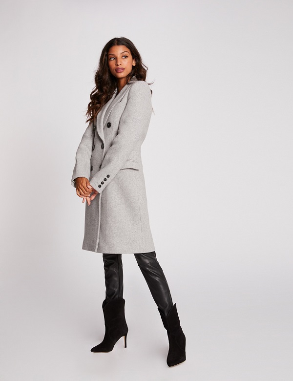 long manteau gris clair