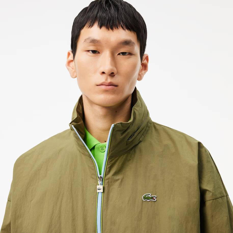 Coupe-vent déperlant Homme Lacoste à capuche amovible Vert Kaki