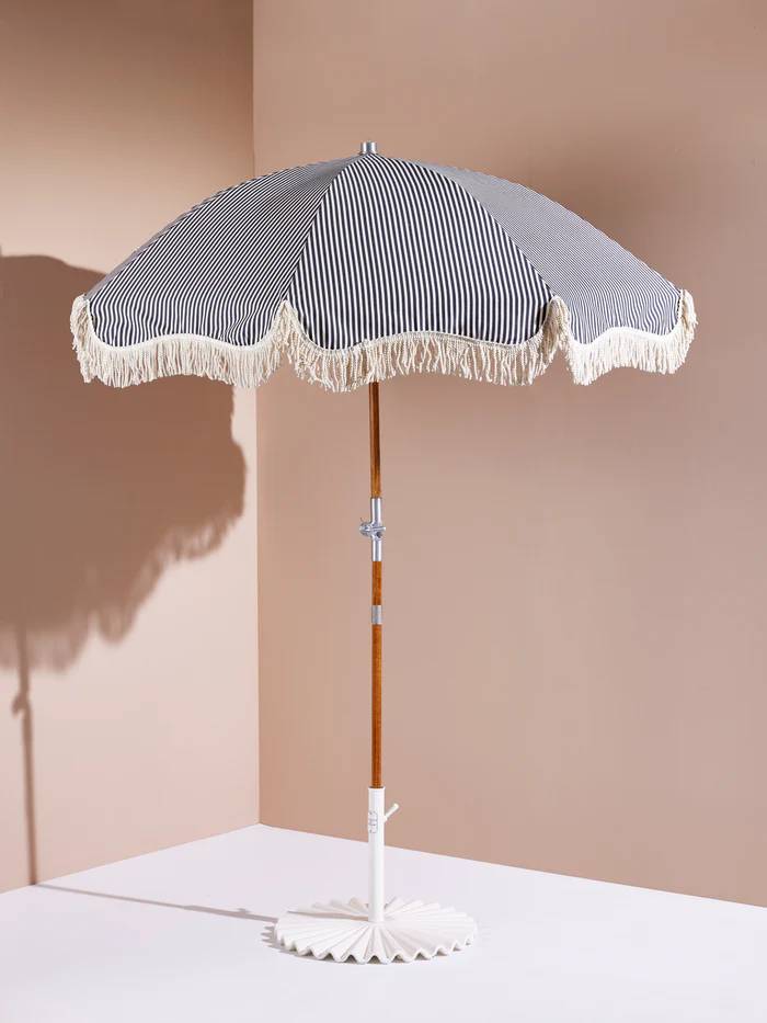 Parasol vintage Cyrillus Collection Business & Pleasure Rayure bleue