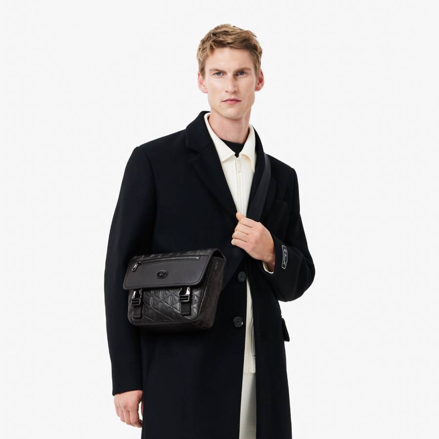 Sac à rabat Homme Classic Lacoste poche spéciale iPad noir