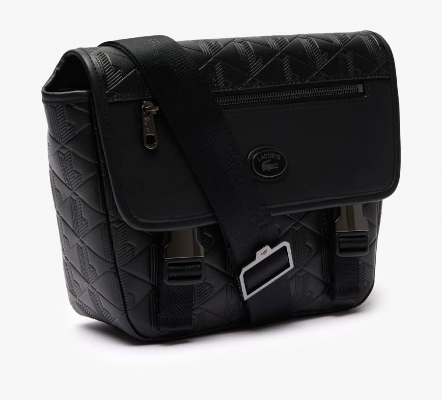 Petit Sac Messenger Nomogramme Homme Lacoste Noir