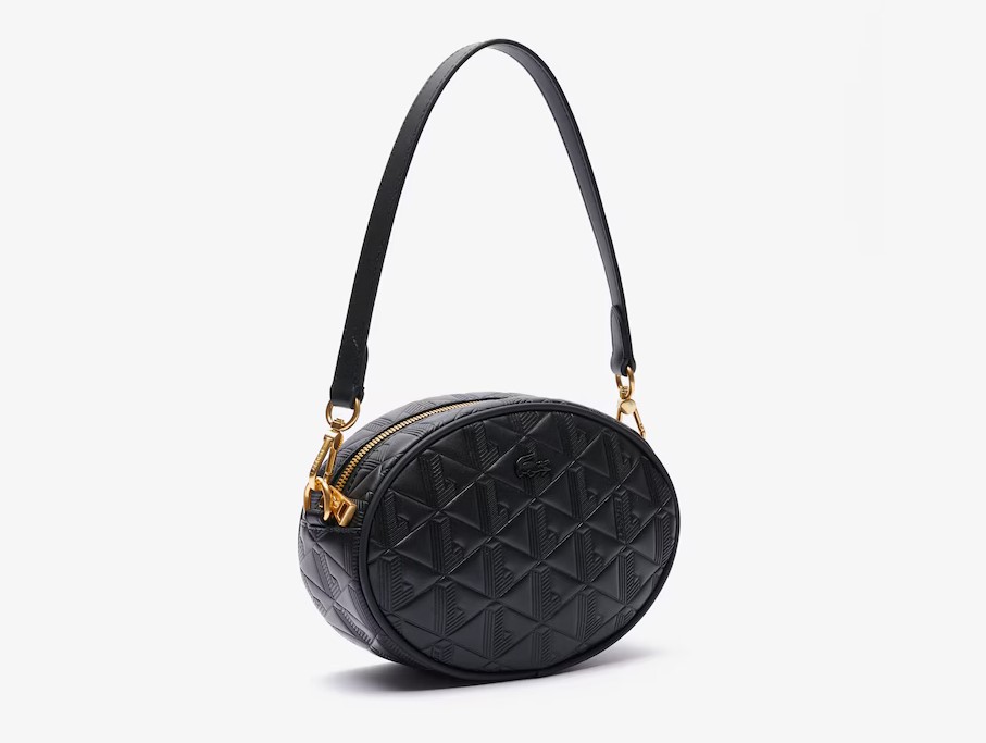 Sac ovale MAHEKI Lacoste Femme en cuir embossé noir