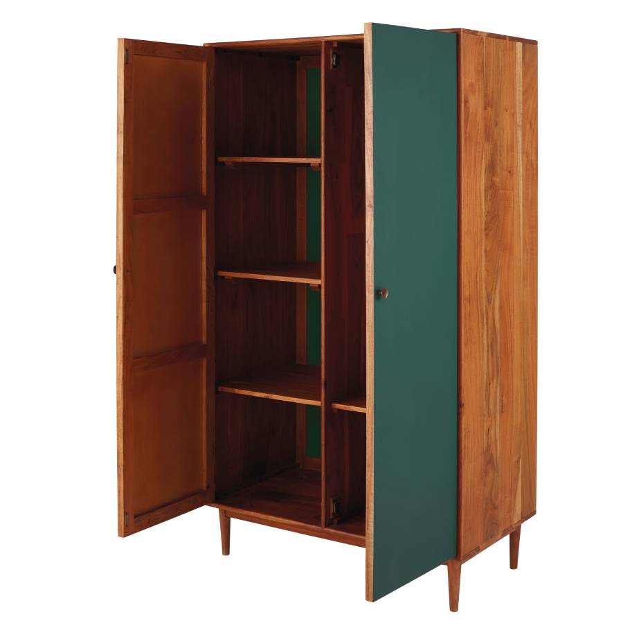 Armoire IKAT 2 portes en bois d'acacia massif bicolore - Maisons du Monde