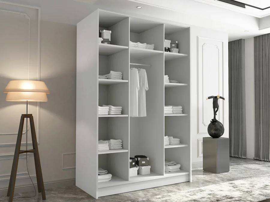 Armoire ATLANTA 203 Blanc + Noir - Mobilier1