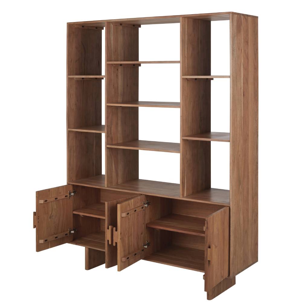 Bibliothèque MOONY 4 portes en bois d'acacia - Maisons du Monde