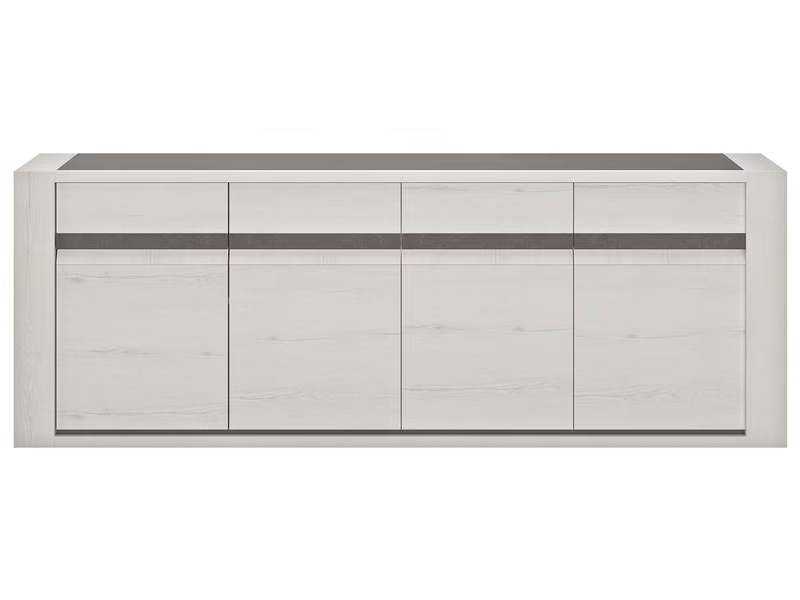 Buffet MARCEAU 4 portes coloris blanc - Conforama