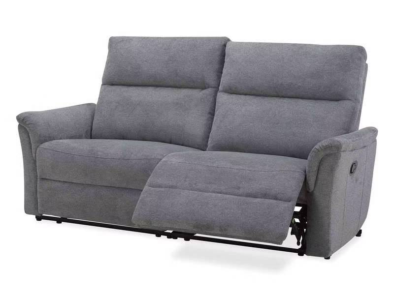 Canape droit relax manuel BUZZ 3 places coloris gris - Conforama