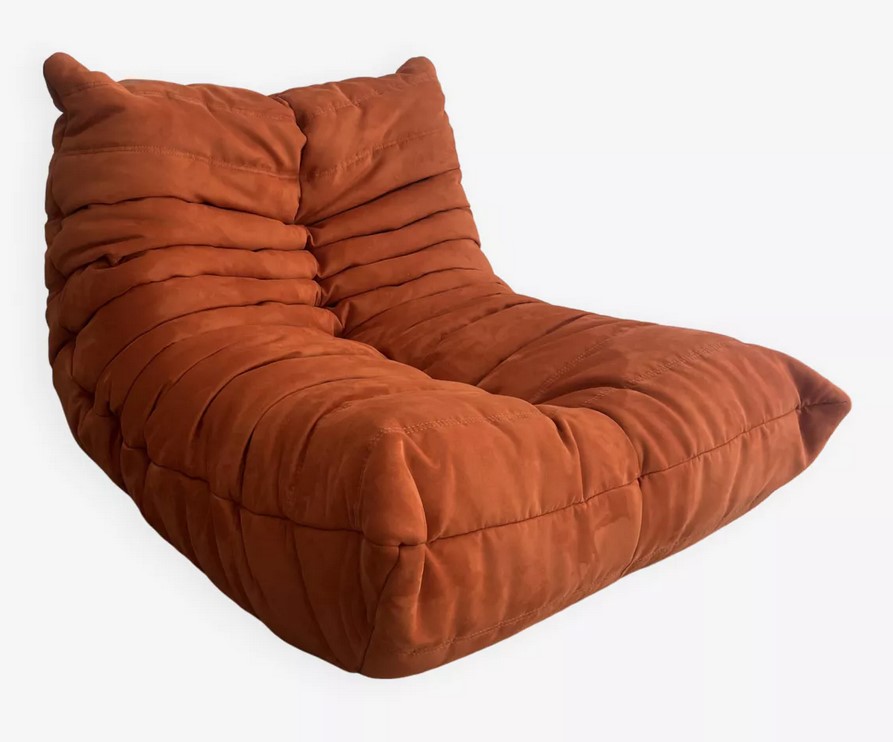 Chauffeuse TOGO Michel Ducaroy pour Ligne Roset Tissu Orange