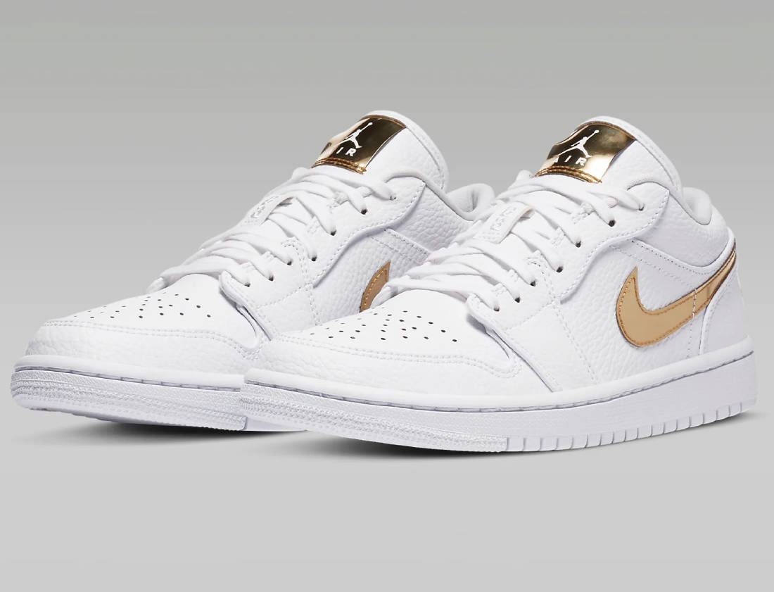 Air Jordan 1 Low SE Baskets Basses Femme Blanc/Blanc/Metallic Gold