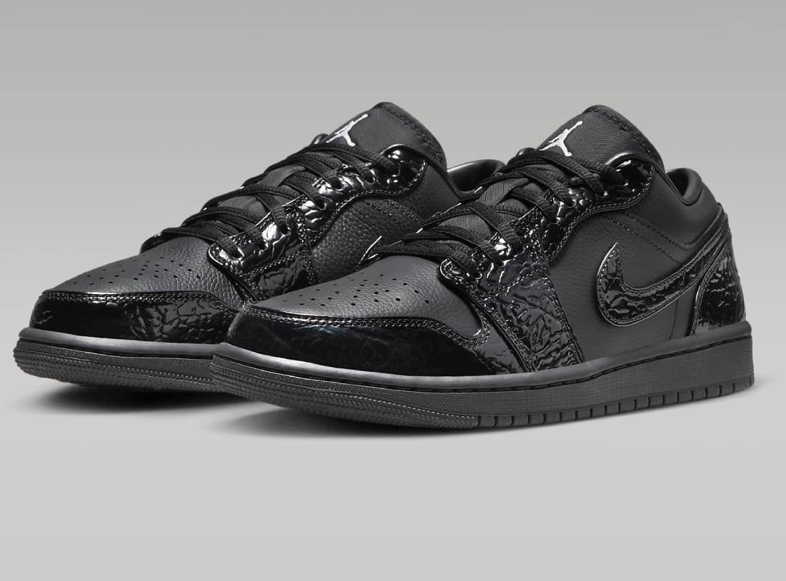 AIR JORDAN 1 Low SE Baskets Basses Femme Noir/Blanc/Metallic Silver/Noir