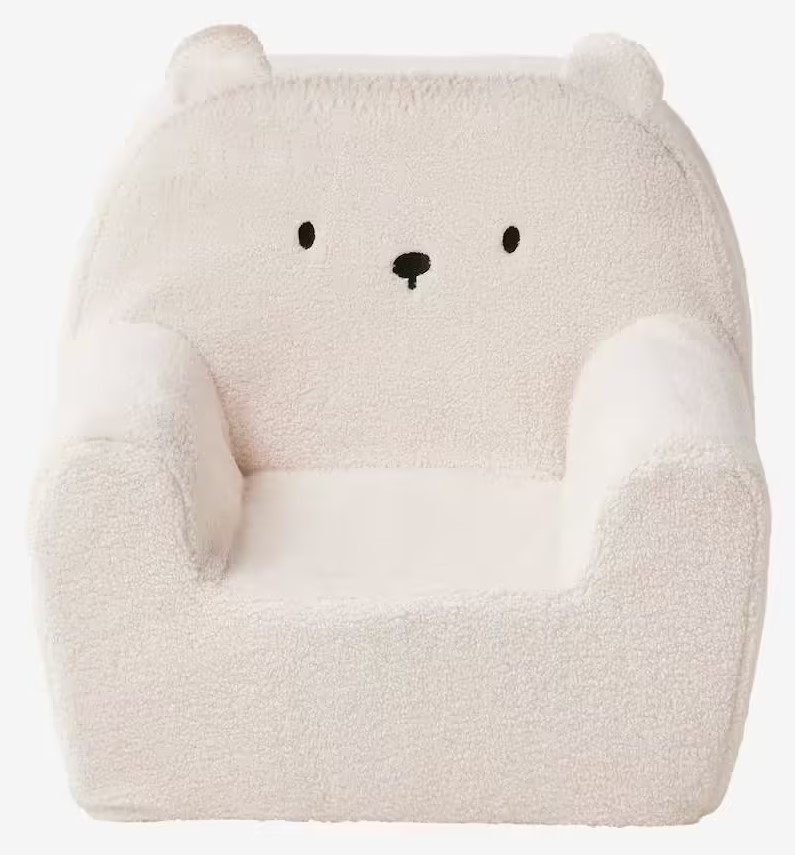 Fauteuil OURSON en mousse et sherpa écru - Vertbaudet