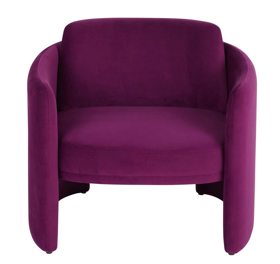 Fauteuil VEGAS en velours violet - Maisons du Monde