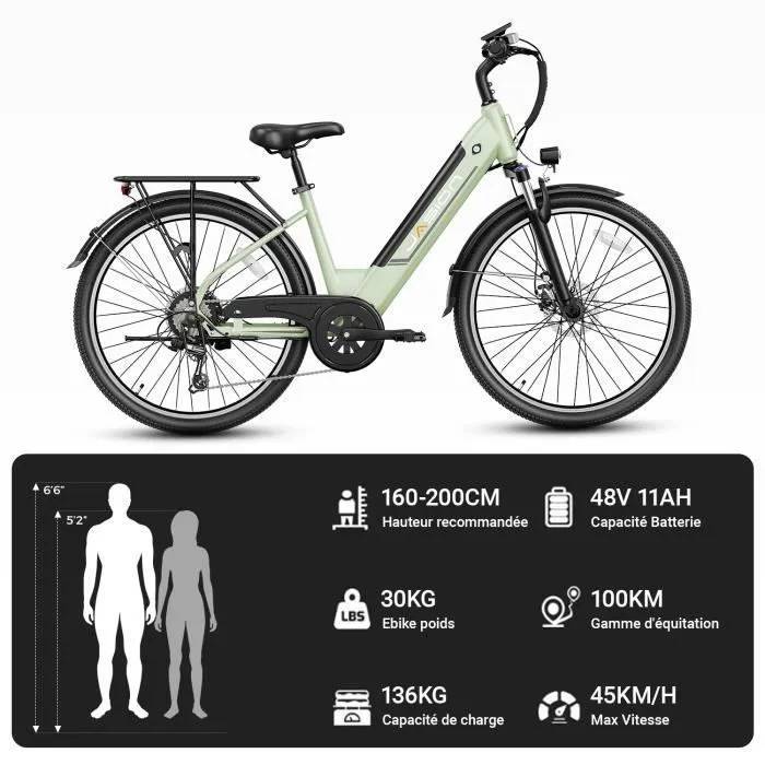 Vélo électrique JASION Roamer 45km/h Max Autonomie 45-100 km