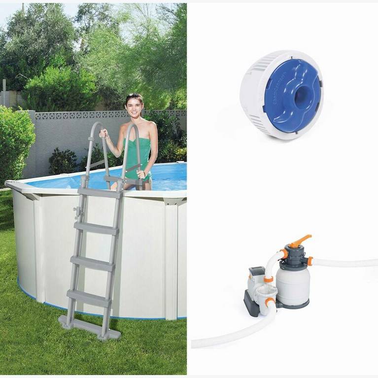 Piscine en acier hors sol HYDRIUM TORRENS ronde 4.6mx4.6m blanche