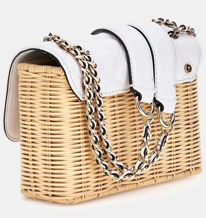 Mini sac à bandoulière GIULLY Guess paille Blanc