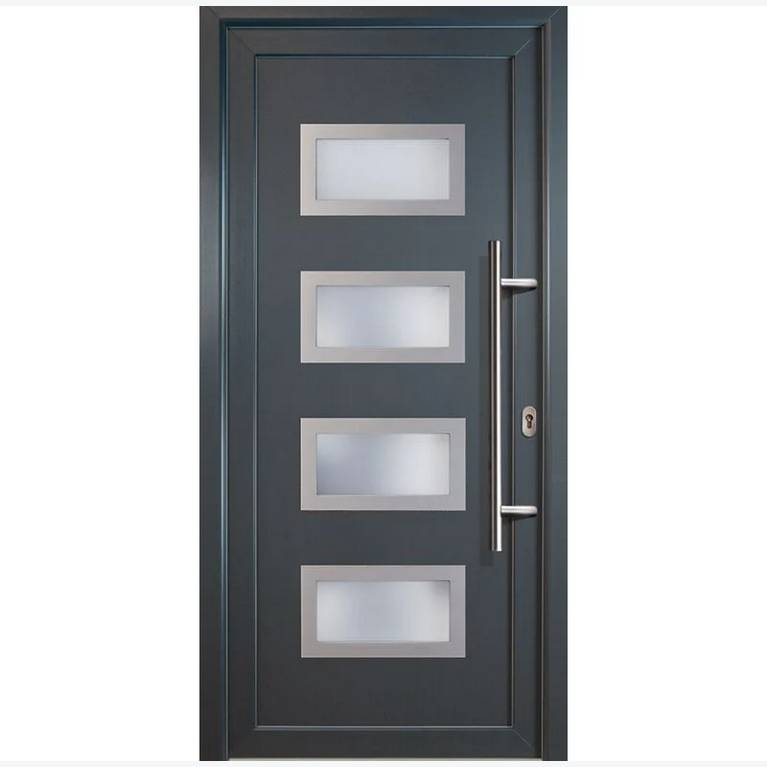 Porte d'entrée MEETH Exklusiv modèle 92 PVC, Aluminium Ouverture tirant droit