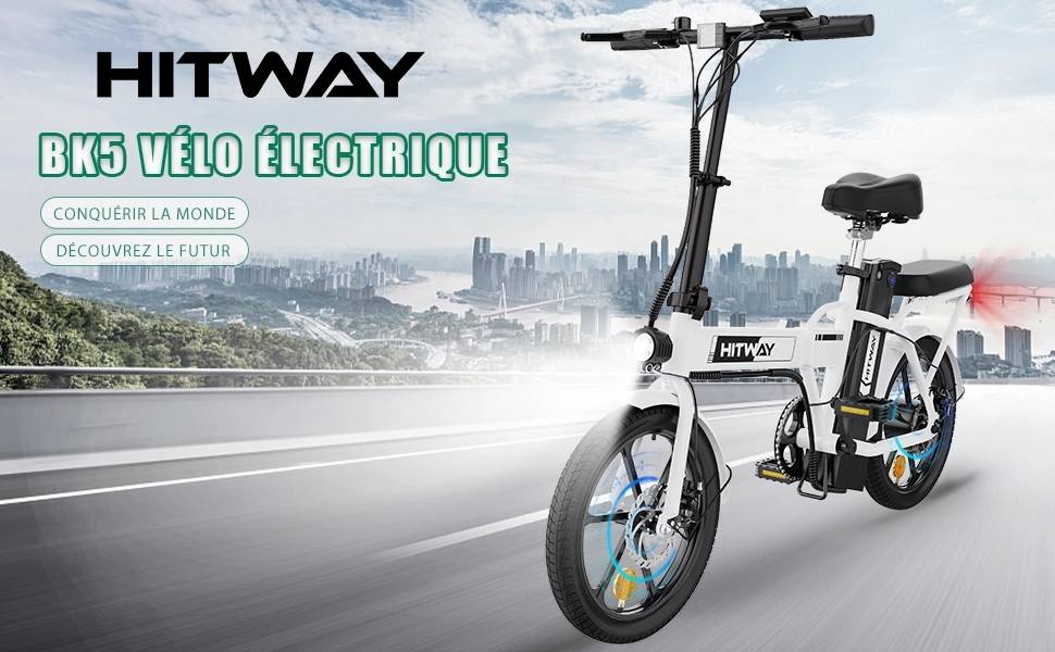 Vélo électrique pliable HITWAY BK5 25km/h Autonomie 35-70 km