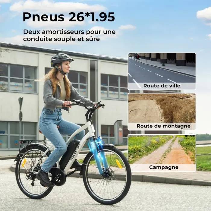 Vélo électrique YOLOWAY C10 25km/h Maxi Autonomie 45-55 km