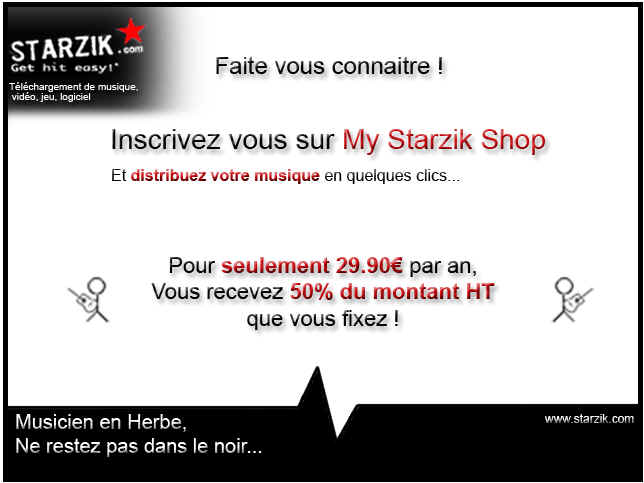 Starzik Telechargement Musique, Jeu, Vidéo - avec Starzik Artistes distribuez votre musique !!