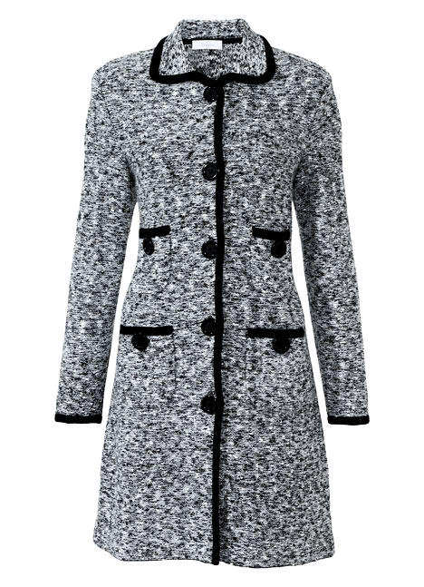 Le Manteau en maille noir/blanc Prix 319,00 Euros Elegance Paris