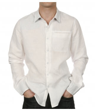 Chemise Rue des Hommes - Chemise Calvin Klein en lin, blanche Prix 59.94 Euros