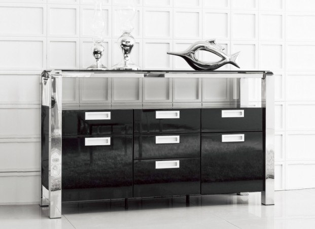 Buffet AchatDesign - BUFFET GOLDLINE Noir laqué