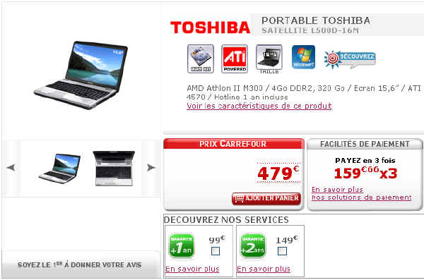 Portable Toshiba SATELLITE L500D-16M