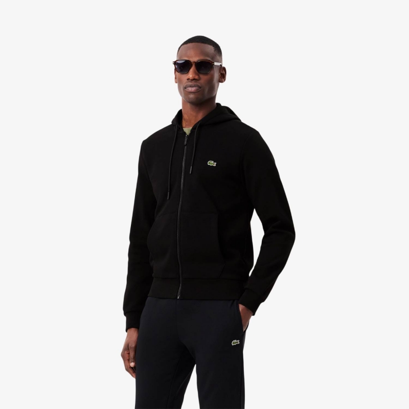 Survêtement à Capuche Homme Lacoste en Coton Noir : L'Essentiel du Sportwear Chic