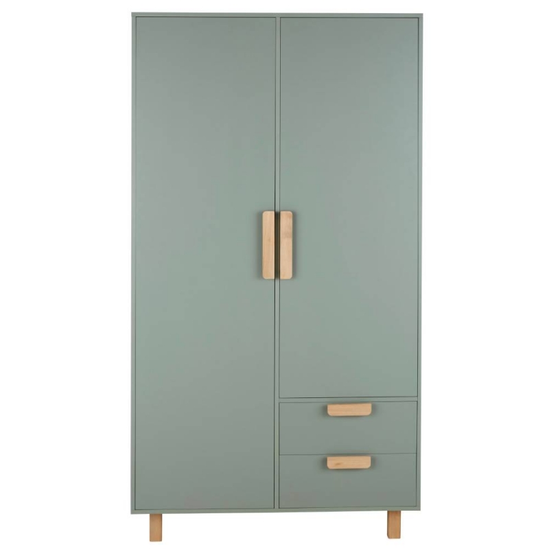 Armoire OLIVER 2 portes 2 tiroirs vert kaki - Armoire Maisons du Monde