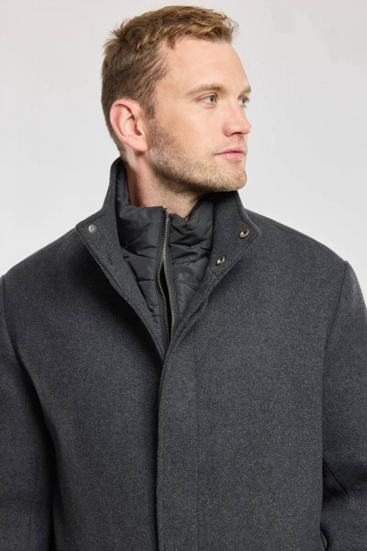 Manteau doublure doudoune Homme ARMOR LUX drap de laine Anthracite